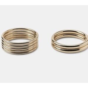 Zara Bracelets ,8  Gold Solid Bangle Bracelets  Open Box Size Medium(../b61)